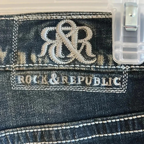 Rock & Republic 30x30 men jeans .Blue,slim straight,embroidered logo NWT - Picture 11 of 15